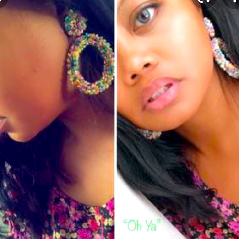 Stella & Dot🌈ColorfullyFUN Sequin Oh Ya Statement Earrings Limited Editi… - Picture 5 of 10